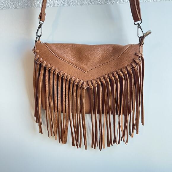 HDE Women's PU Leather Hobo Fringe Crossbody Tassel Purse Vintage Small Handbag - Picture 1 of 8